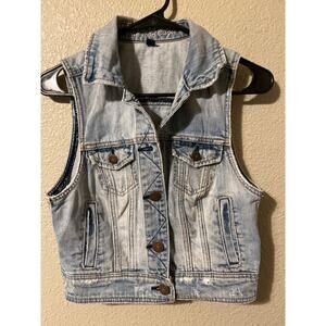 American Eagle denim vest women’s small petite